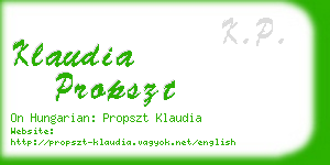 klaudia propszt business card